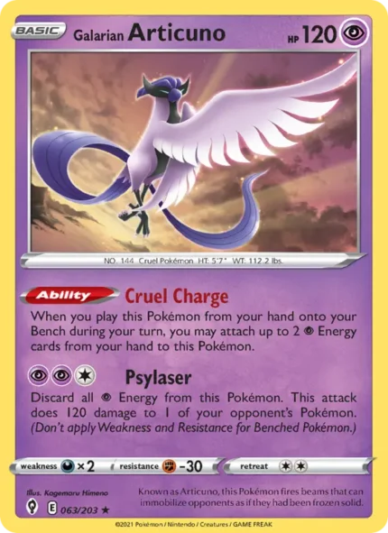 Galarian Articuno (Evolving Skies) #63