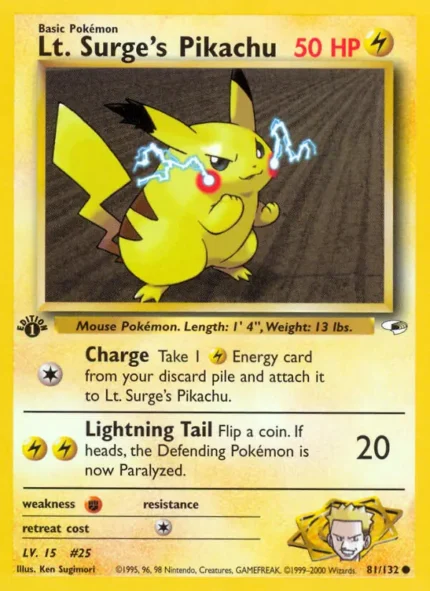 Lt. Surge's Pikachu (Gym Heroes) #81