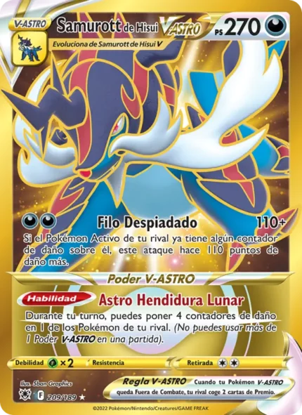 Samurott de Hisui V-ASTRO (Resplandor Astral) #209
