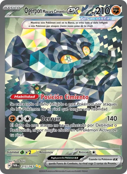 Ogerpon Máscara Cimiento ex (Mascarada Crepuscular) #215