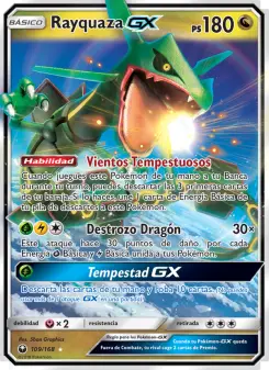 Carta de Rayquaza GX de Tormenta Celestial