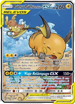 Carta de Raichu y Raichu de Alola GX de Mentes Unidas